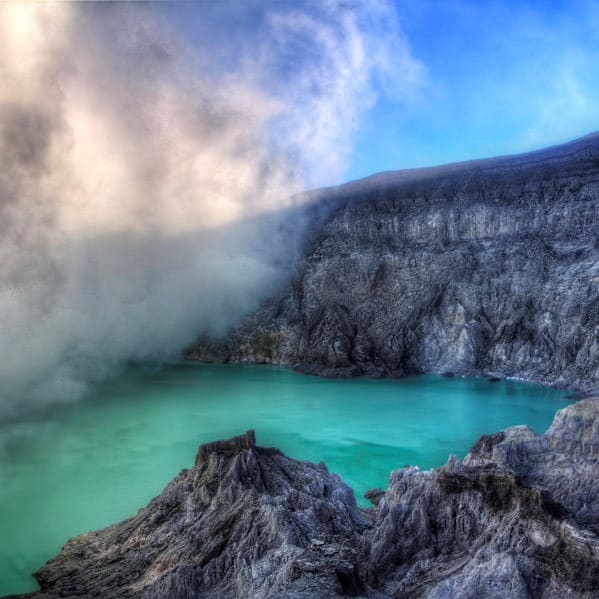 Ijen Crater blue lake